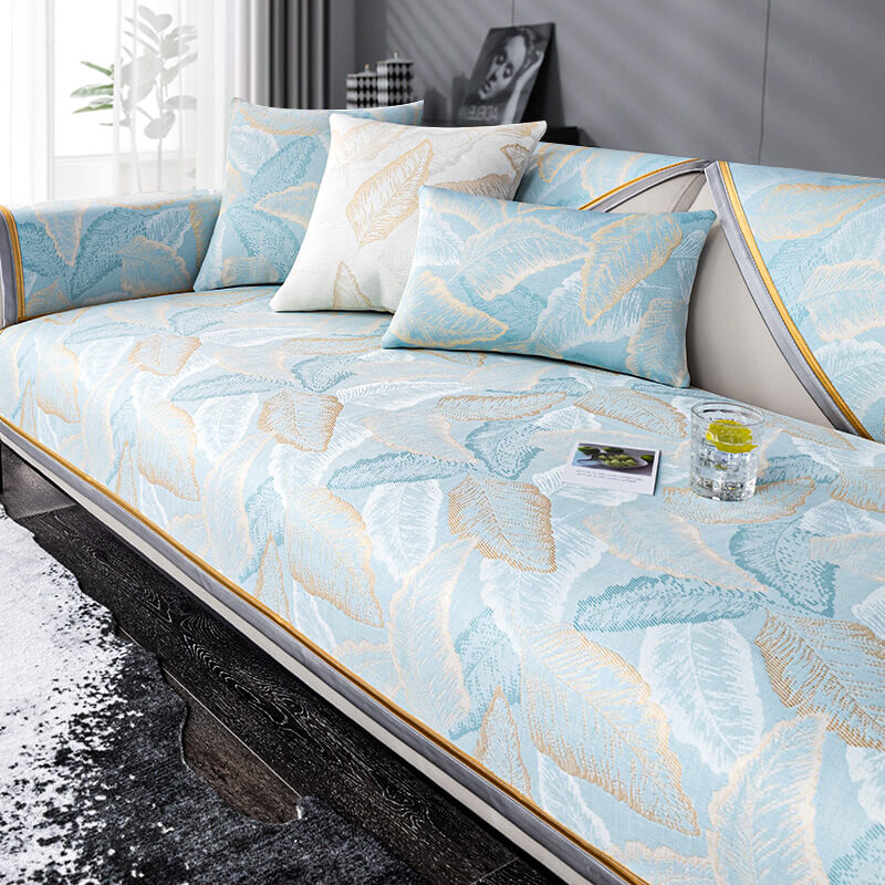 Cooling Ice Silk Sofa Cushion, Non-Slip Luxurious Summer Seat Pad, Skin-Friendly and Comfortable