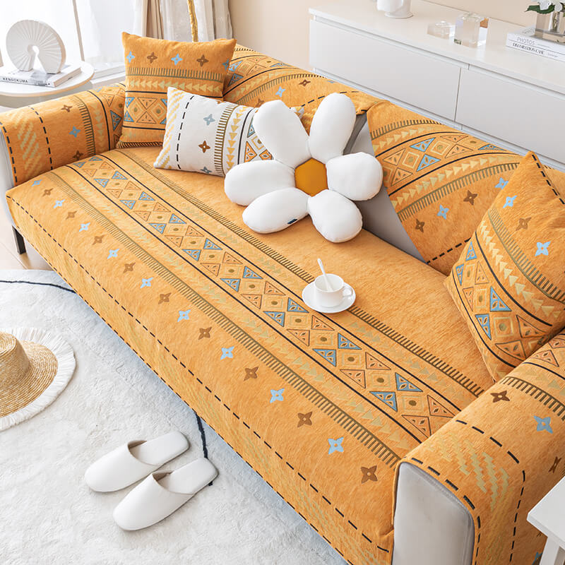 Bohemian Chenille Jacquard Sofa Cushion, Four-Season Universal Non-Slip, Anti-Cat Scratch Model