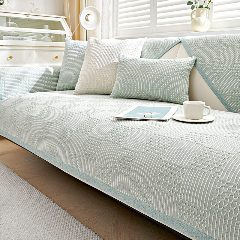 Cotton and Linen Sofa Cushion, Four-Season Universal Light Luxury Sofa Cover