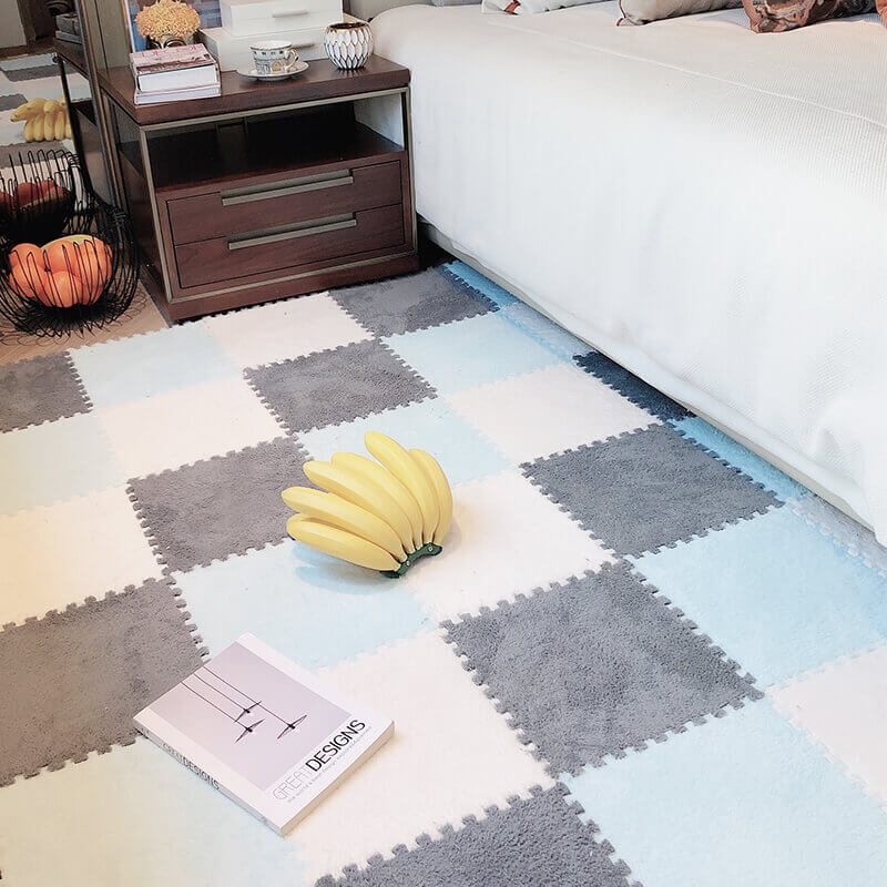 Plush waterproof carpet room full-length cuttable foam patchwork floor mat
