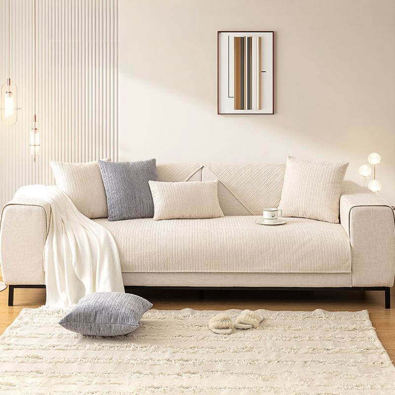 Simple Solid Color Chenille Scratch-Resistant Sofa Cover