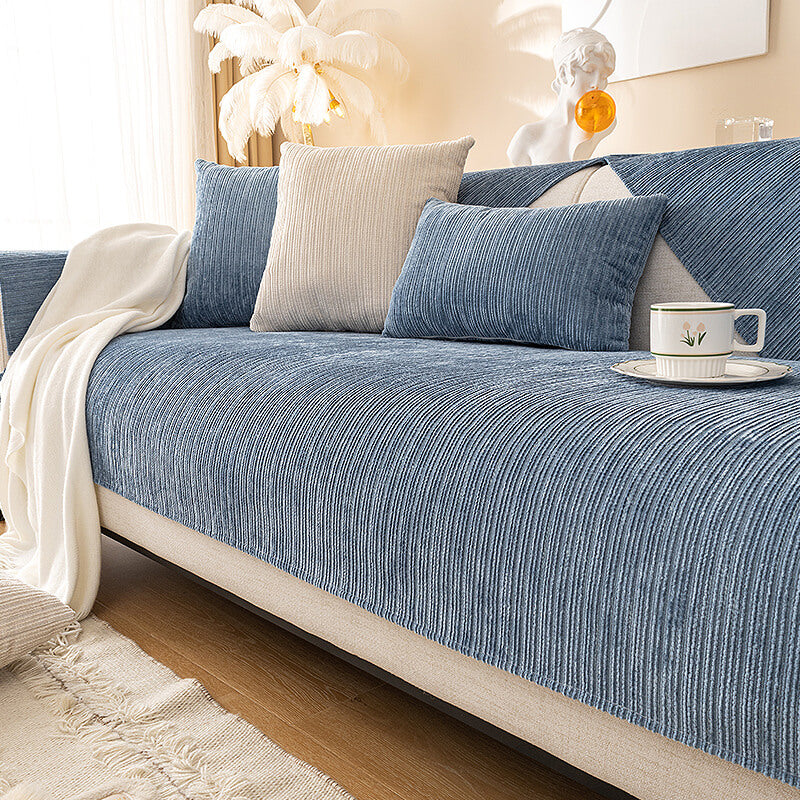 Simple Solid Color Chenille Scratch-Resistant Sofa Cover