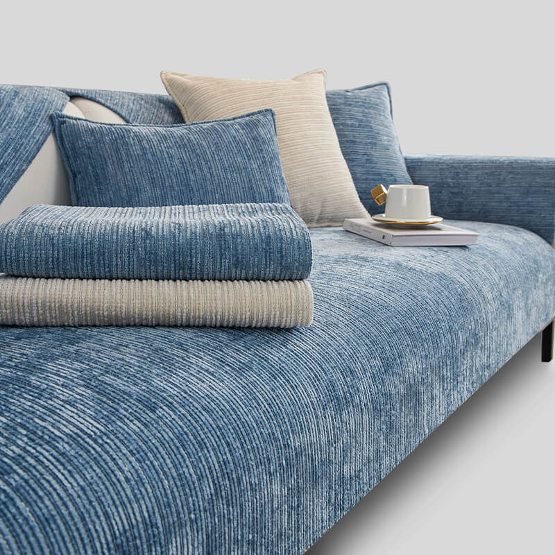 Simple Solid Color Chenille Scratch-Resistant Sofa Cover