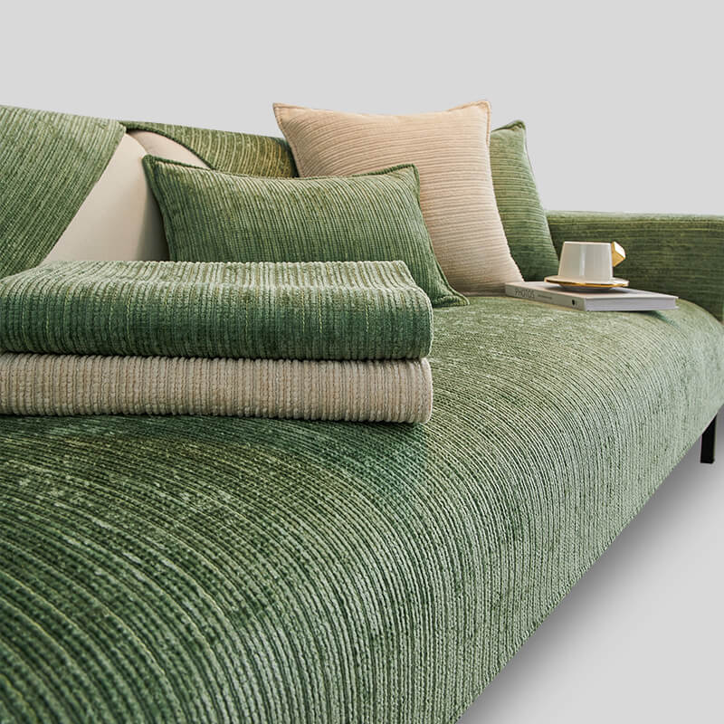 Simple Solid Color Chenille Scratch-Resistant Sofa Cover