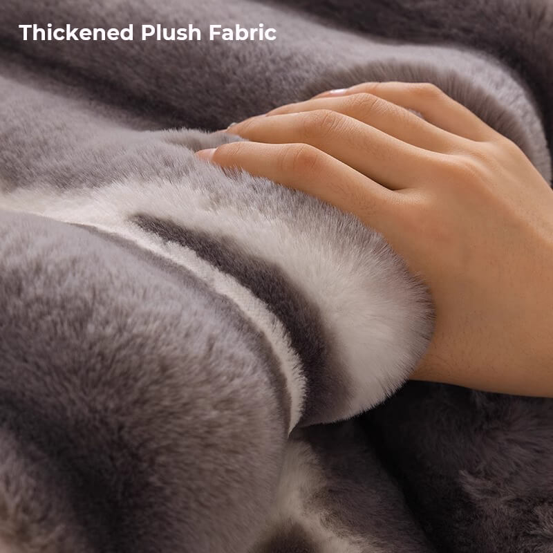 Trendy Beautiful Gradient Color Stripe Plush Sofa Cover