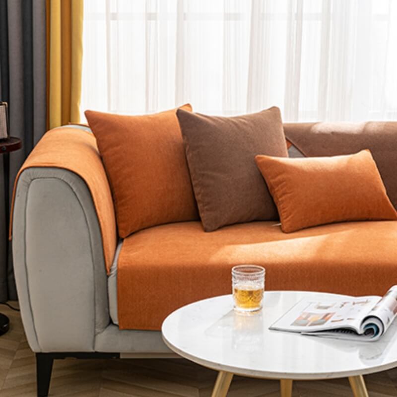 Vermilion Comfortable Chenille Sofa Protector Couch Cover