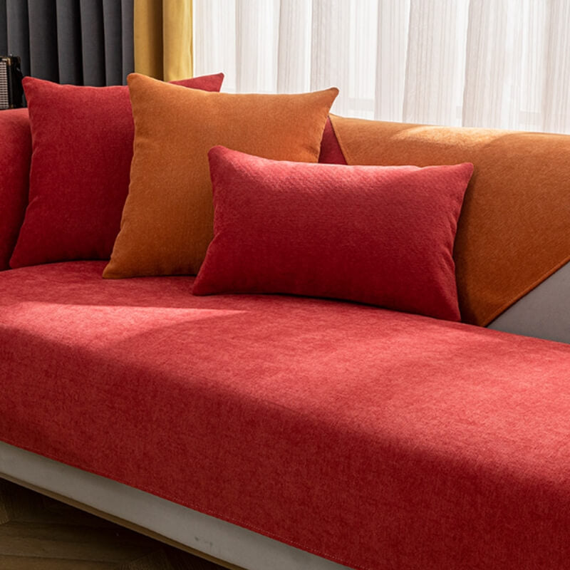 Vermilion Comfortable Chenille Sofa Protector Couch Cover