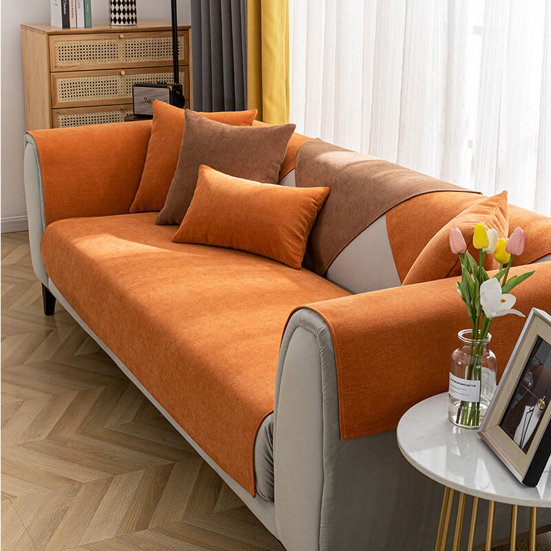 Vermilion Comfortable Chenille Sofa Protector Couch Cover