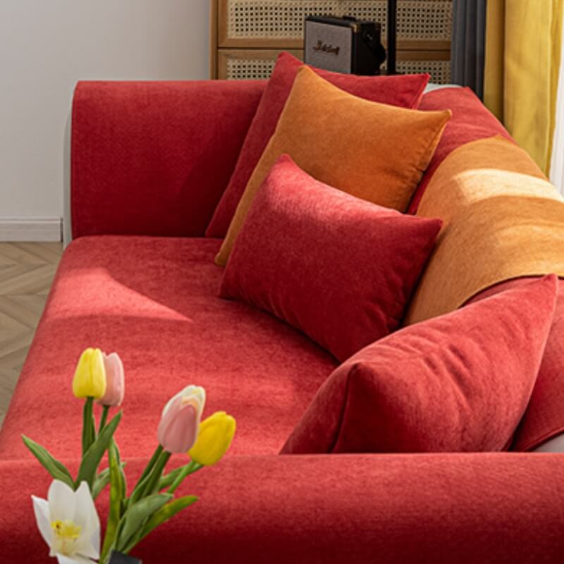 Vermilion Comfortable Chenille Sofa Protector Couch Cover