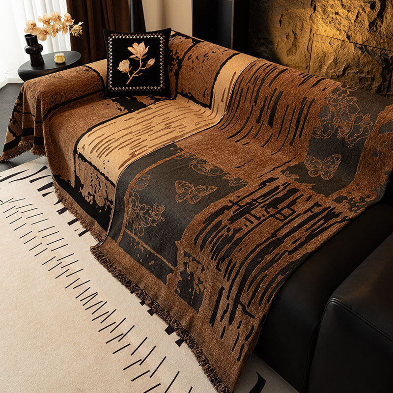 Vintage Chenille Anti-Scratch Sofa Protector Throw Cover