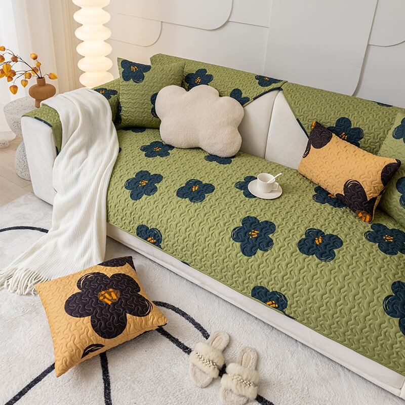 Caramel Macchiato Cotton Non-Slip Sofa Cover