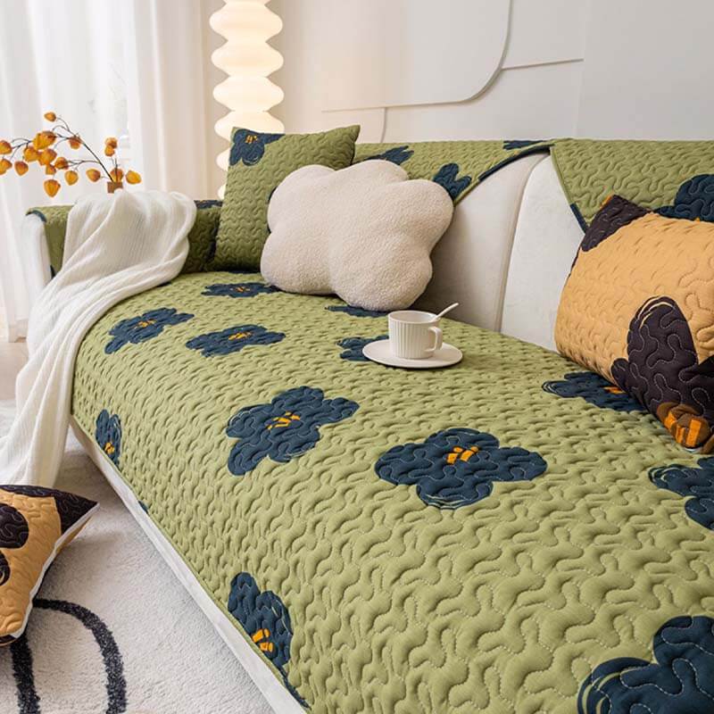 Caramel Macchiato Cotton Non-Slip Sofa Cover