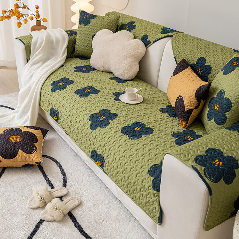 Caramel Macchiato Cotton Non-Slip Sofa Cover