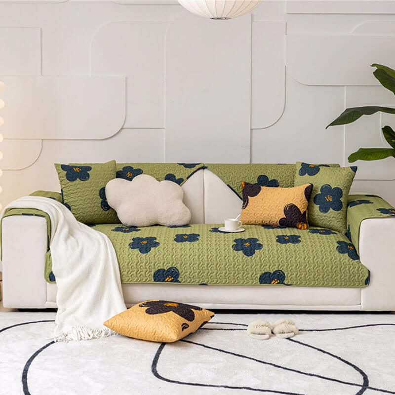 Caramel Macchiato Cotton Non-Slip Sofa Cover