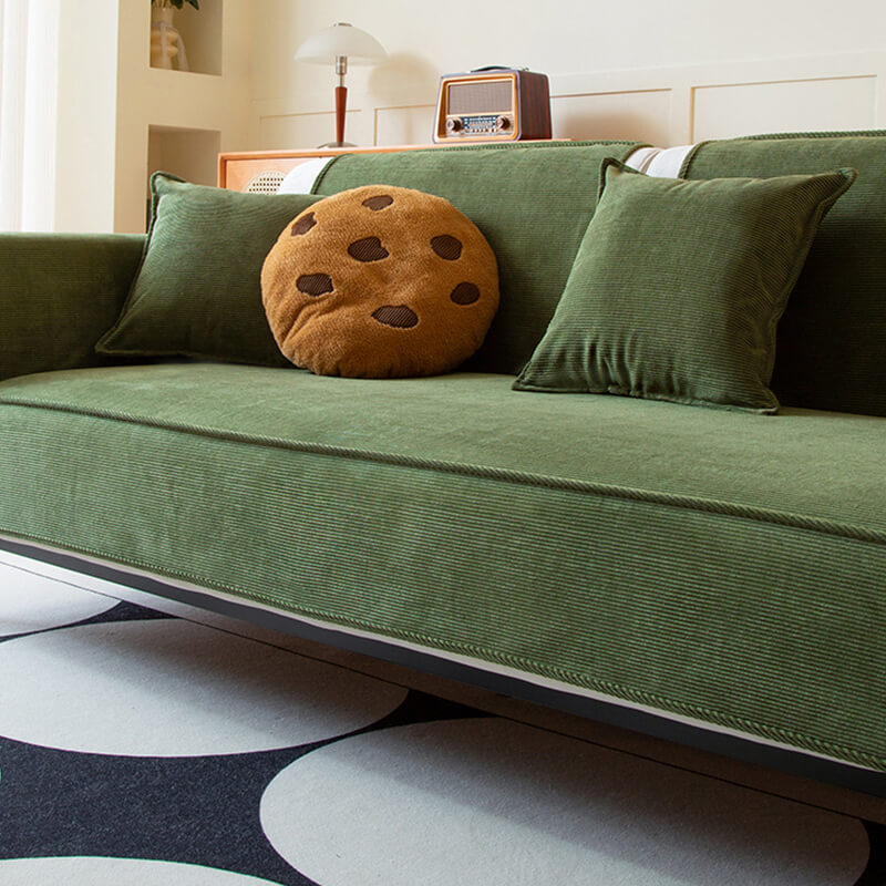 Chic Corduroy Sofa Protector, Anti-Slip Couch Cover
