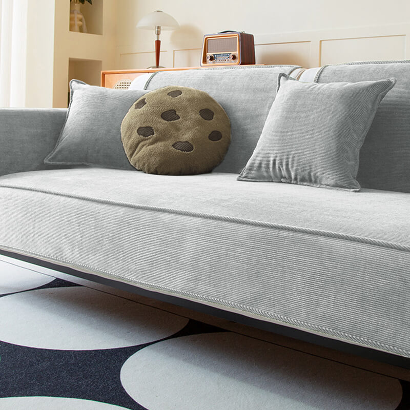 Chic Corduroy Sofa Protector, Anti-Slip Couch Cover