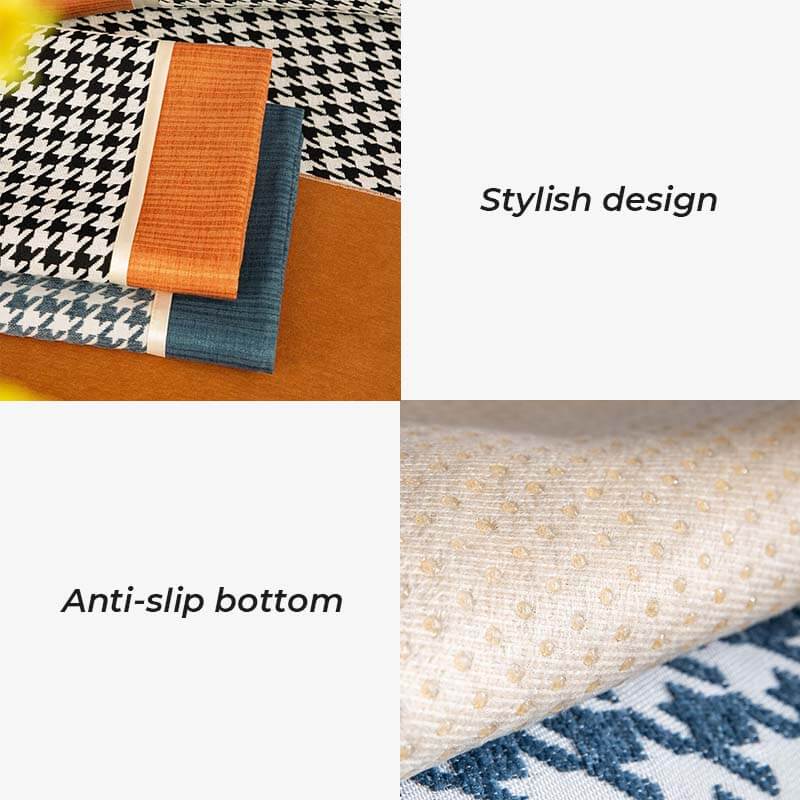 Classic Houndstooth Print Chenille Non-Slip Sofa Cover
