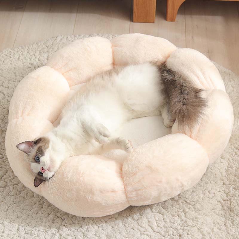 Flower-Shaped Enclosed Cat Bed