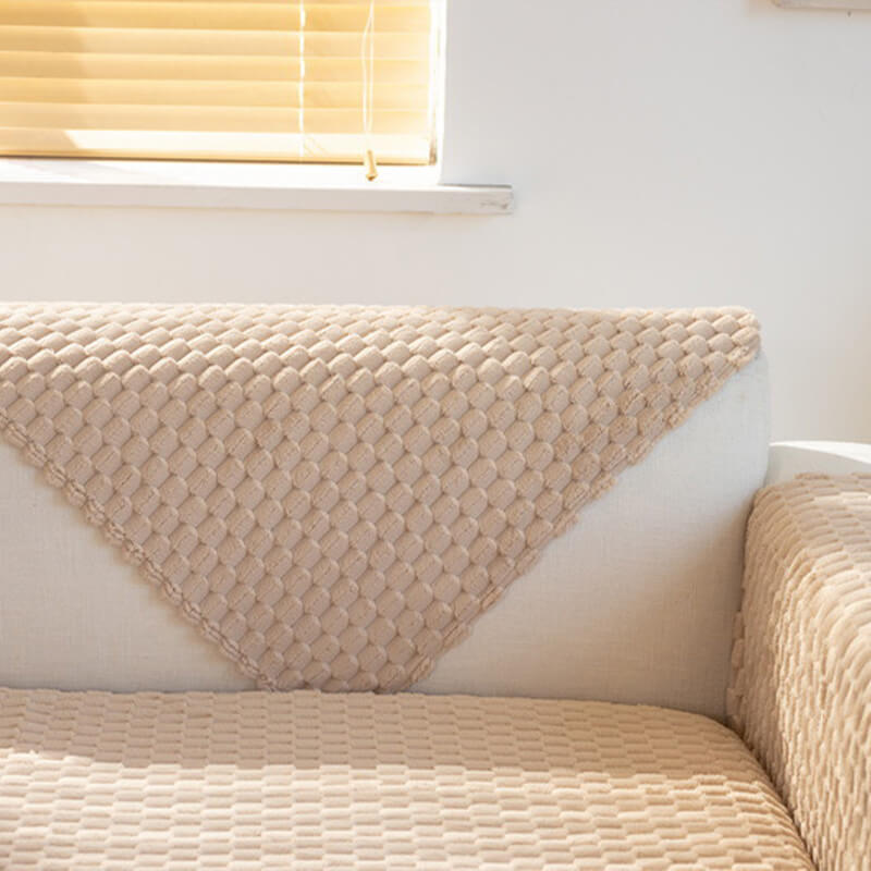 Honeycomb Plush Thickened Non-Slip Sofa Cover