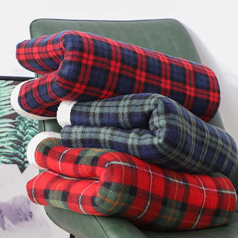 Scottish Plaid Lambswool Throw Blanket