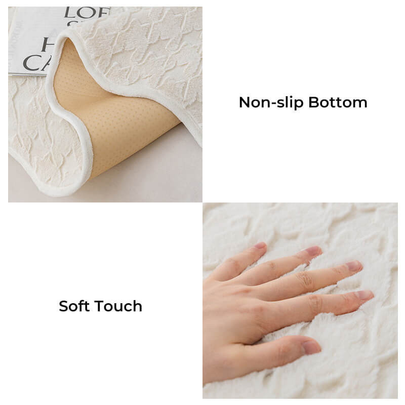 Light Luxury Plush Houndstooth Sofa Protector Cover - Stylish Irregular Furniture Mat for Couch Protection