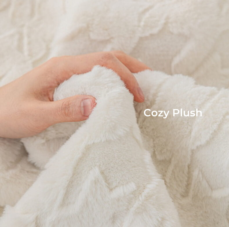Light Luxury Plush Houndstooth Sofa Protector Cover - Stylish Irregular Furniture Mat for Couch Protection