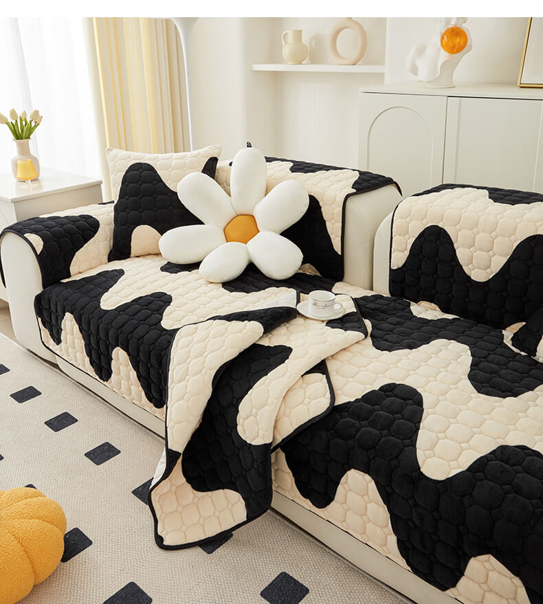 Milk Velvet Sofa Cover, Non-Slip Furniture Protection Couch Cover
