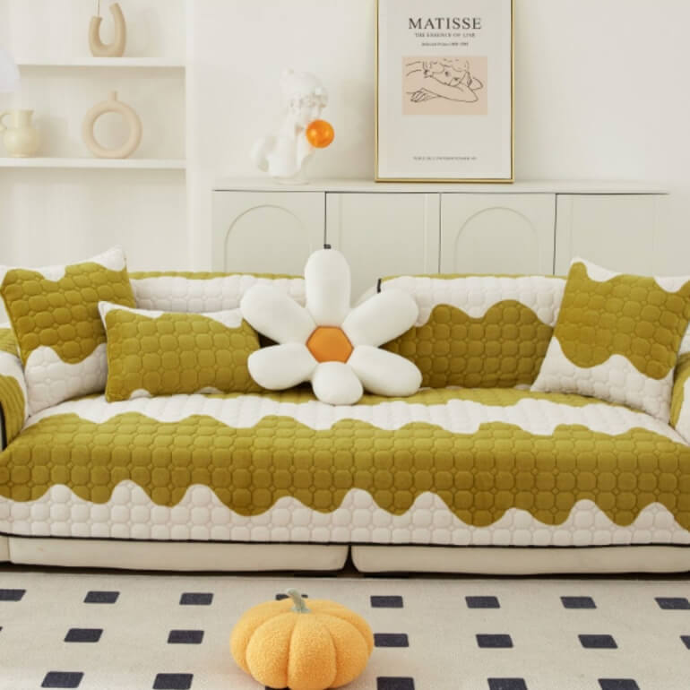 Milk Velvet Sofa Cover, Non-Slip Furniture Protection Couch Cover