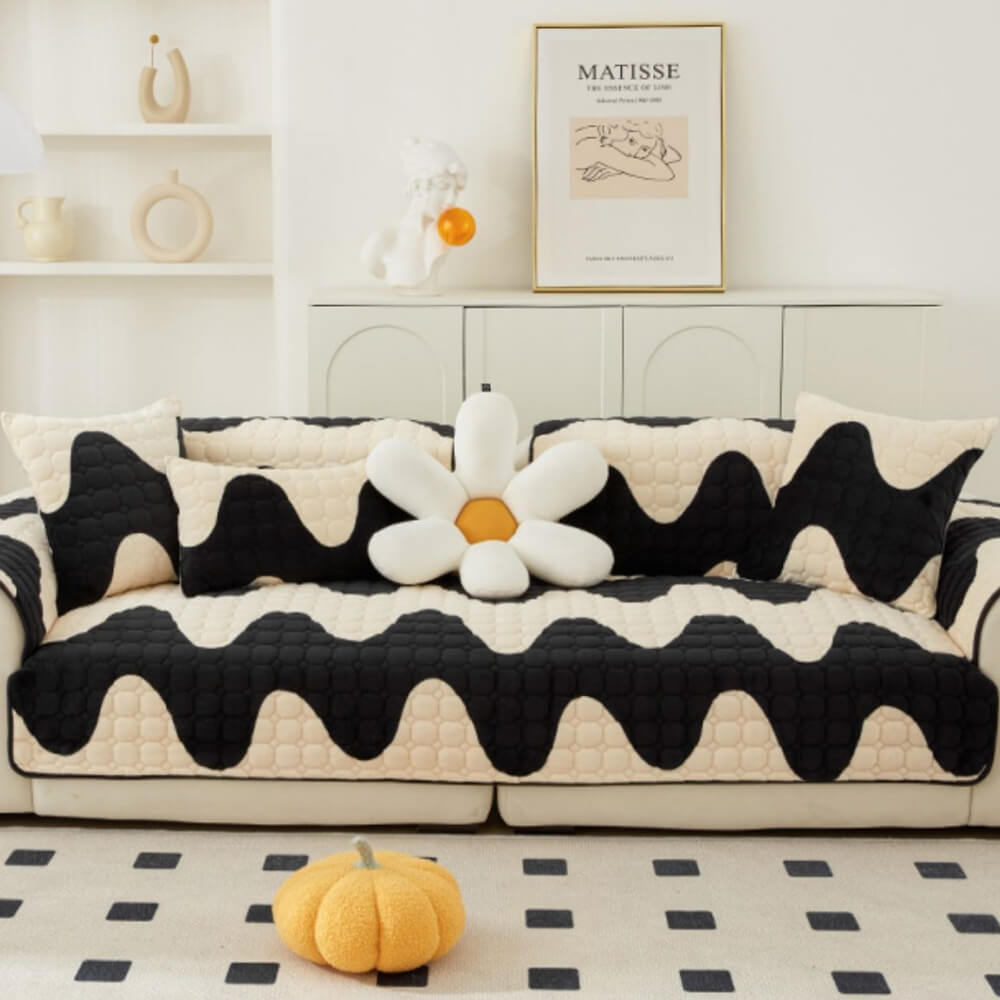 Milk Velvet Sofa Cover, Non-Slip Furniture Protection Couch Cover