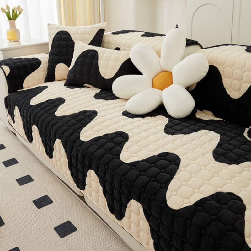 Milk Velvet Sofa Cover, Non-Slip Furniture Protection Couch Cover