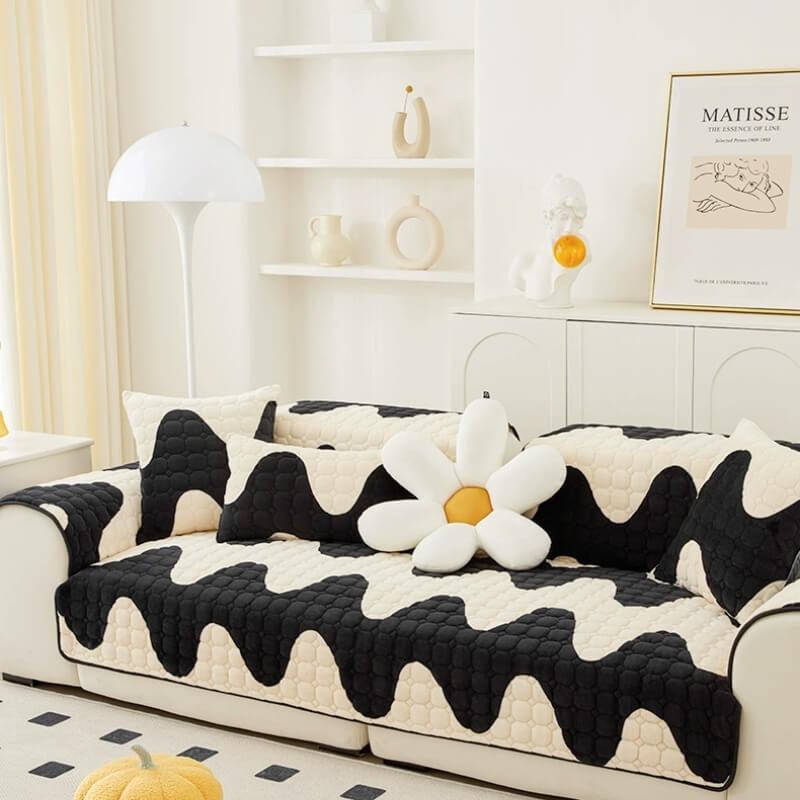 Milk Velvet Sofa Cover, Non-Slip Furniture Protection Couch Cover