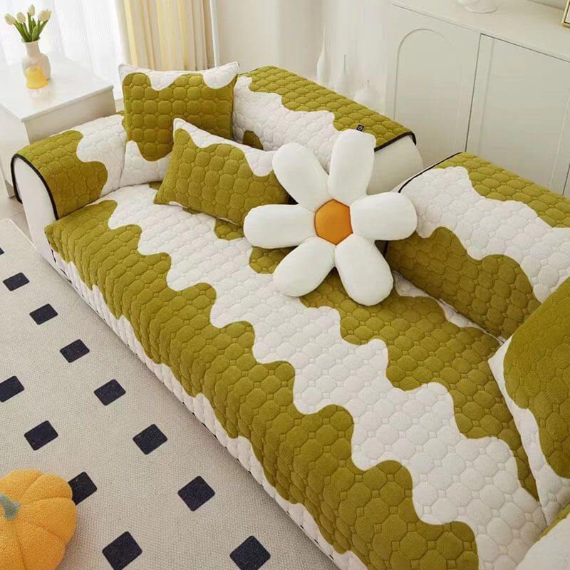 Milk Velvet Sofa Cover, Non-Slip Furniture Protection Couch Cover