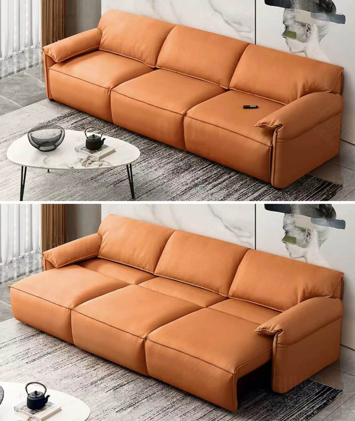 Italian minimalist multifunctional electric sofa bed villa living room video hall electric luxury Sofa - Flyrugss