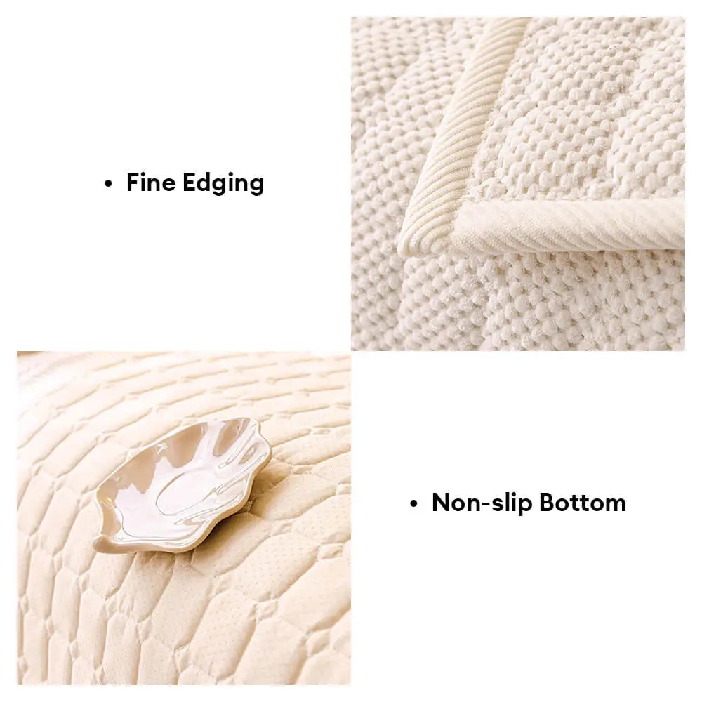 Cozy Quilted Grid Corduroy Thickened Anti-Slip Sofa Cover