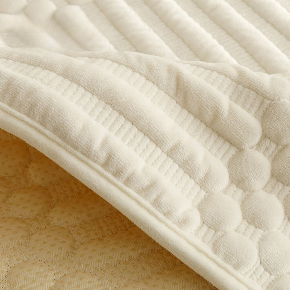 Cuscino per divano in peluche in stile bianco crema, tessuto di copertura per divano in velluto di cristallo a quattro sezioni 