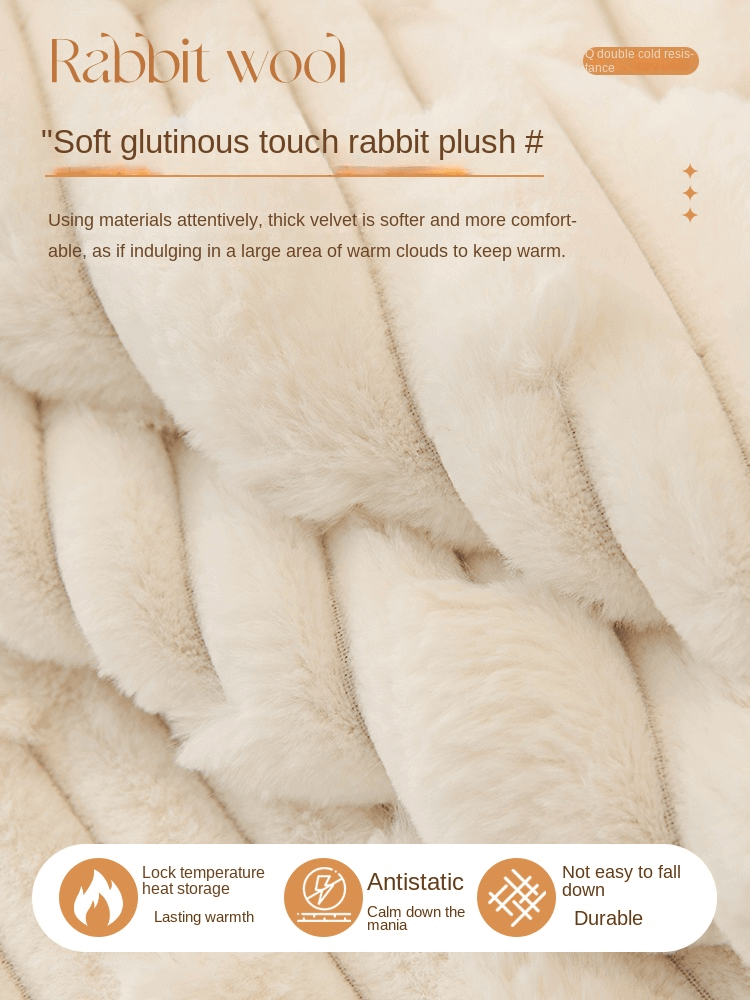 Rabbit velvet plush sofa cushion winter thickened warm sitting cushion non-slip leather sofa cover cover new 2023 cover cloth