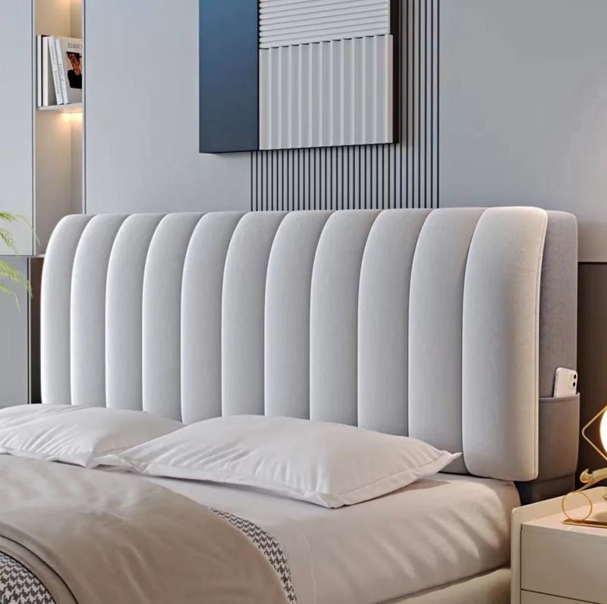 2023 models simple bed head cover full package thickened section - Flyrugss