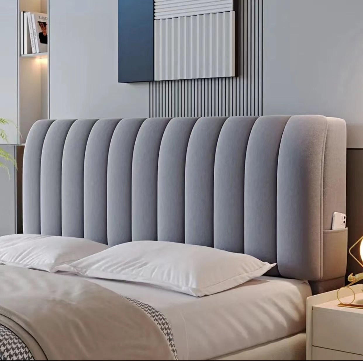 2023 models simple bed head cover full package thickened section - Flyrugss