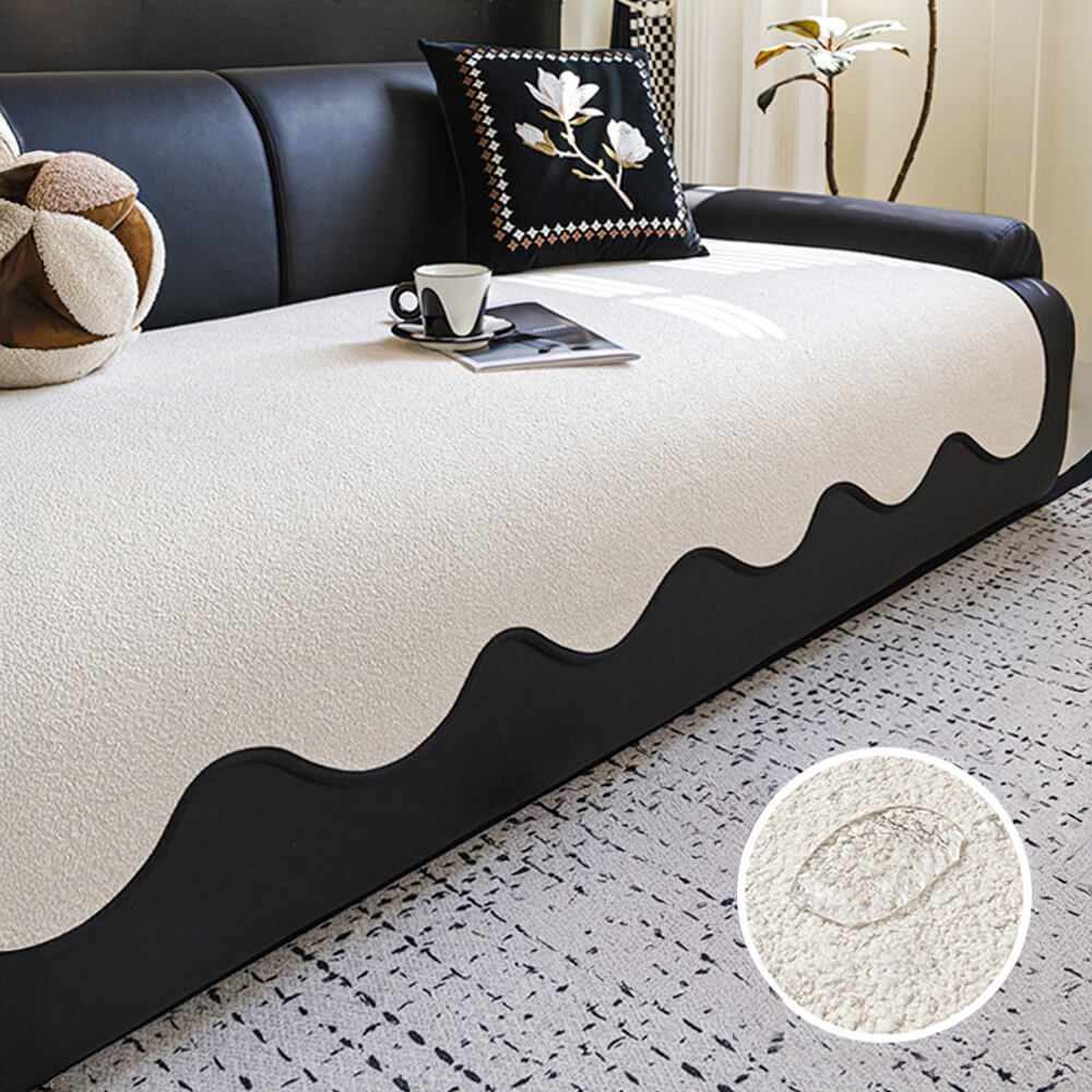 Waterproof Teddy Fleece Non-Slip Sofa Cover
