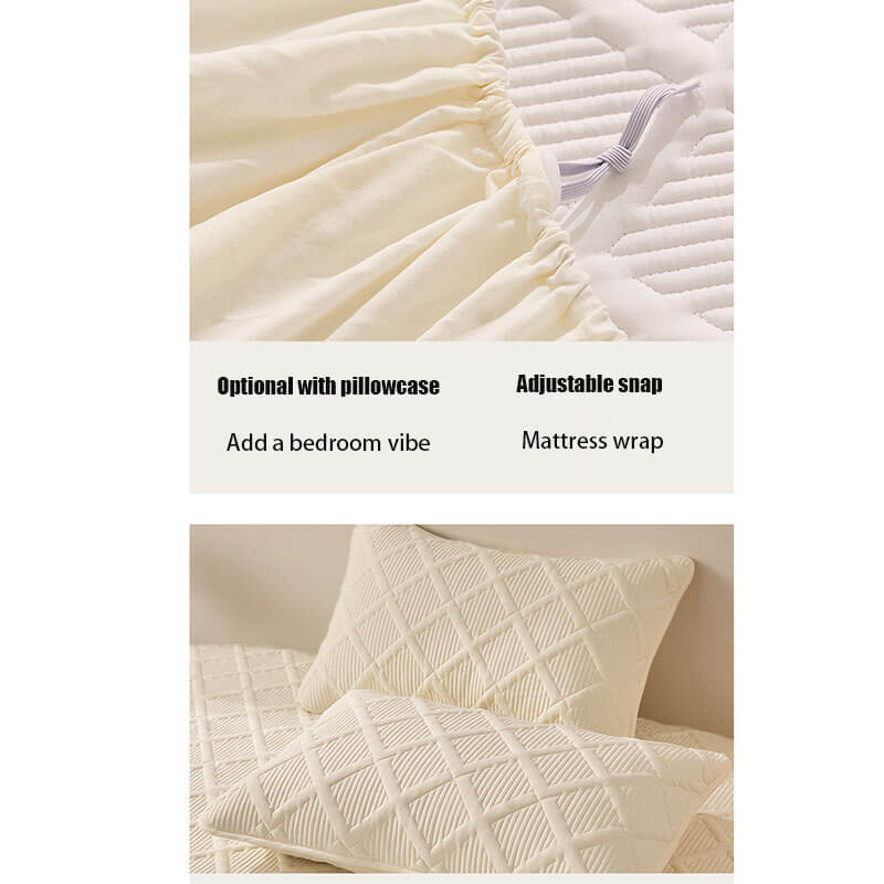 2023 new cotton thickened bed sheet non-slip mattress protector cotton antibacterial bed sheet set