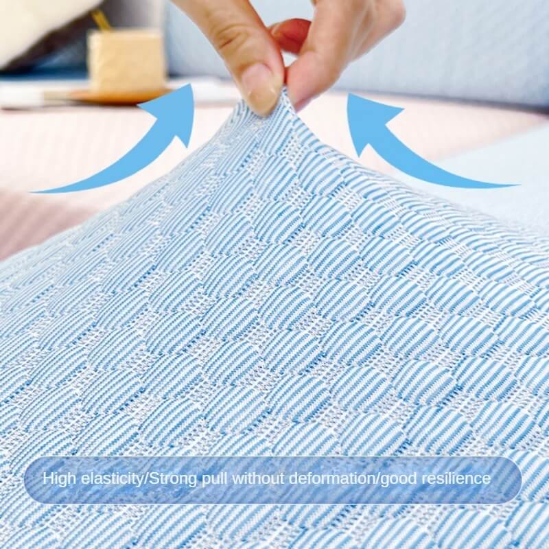 2024 summer new anti cat scratch elastic ice silk sofa cover