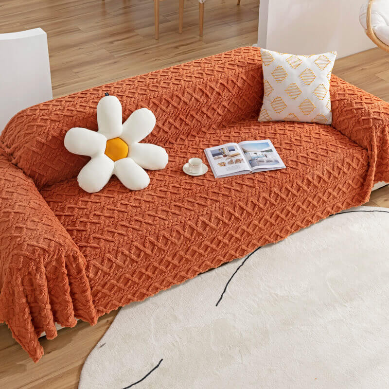 Light Luxury Anti-Cat Scratch Plush Sofa Cover, Universal Cover Cloth
