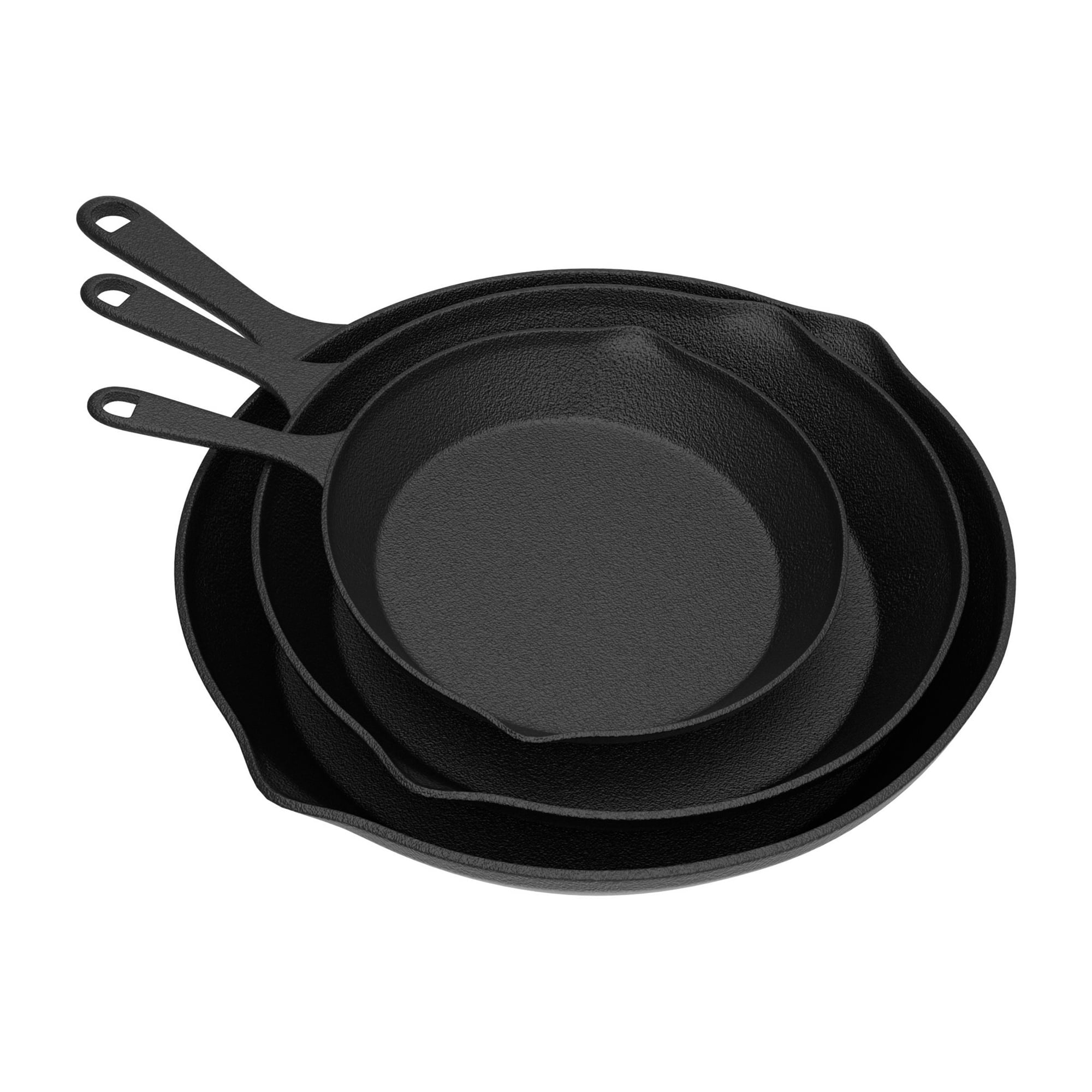 Pre-Seasoned Cast Iron Skillet Set – 10", 8", 6" (3-Piece)