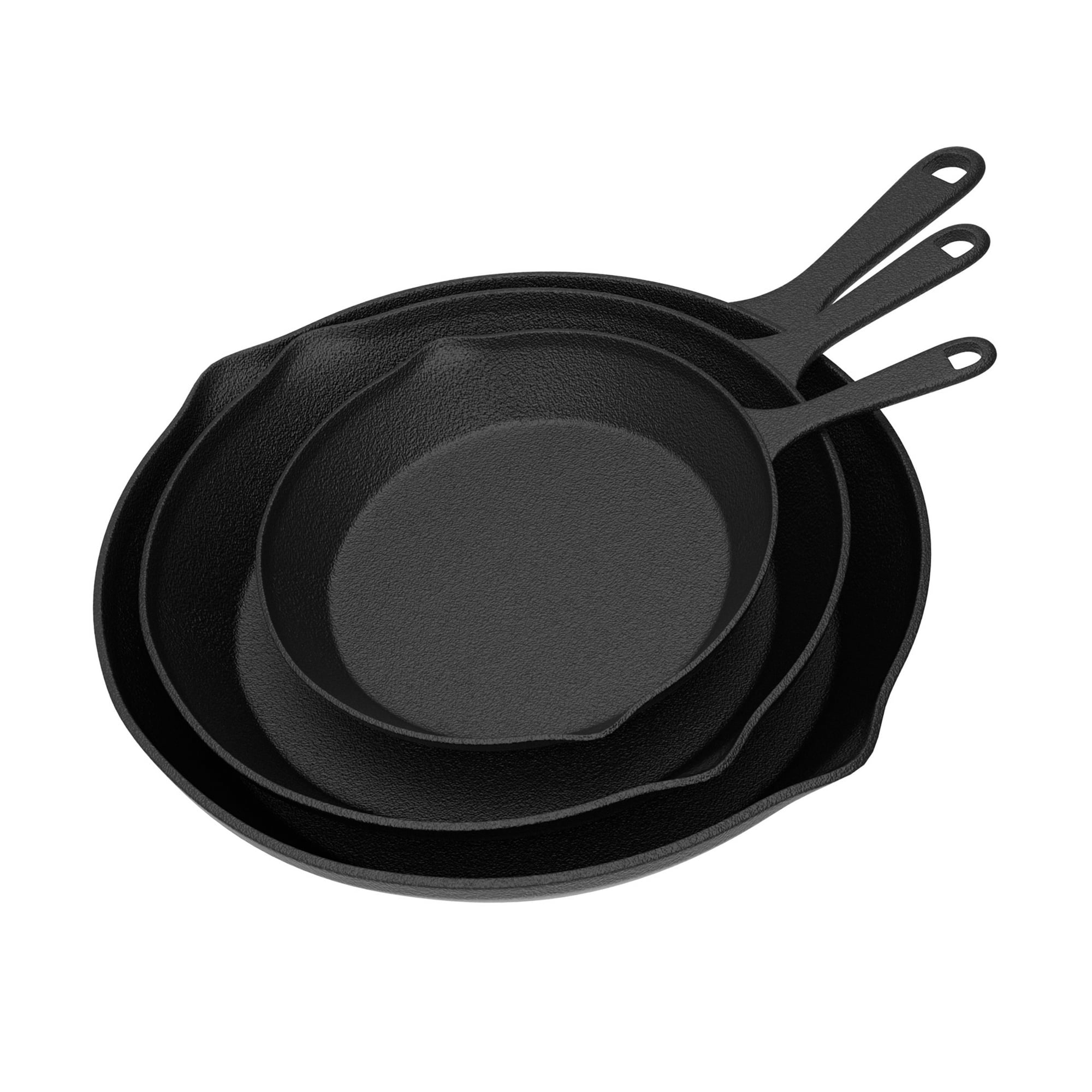 Pre-Seasoned Cast Iron Skillet Set – 10", 8", 6" (3-Piece)