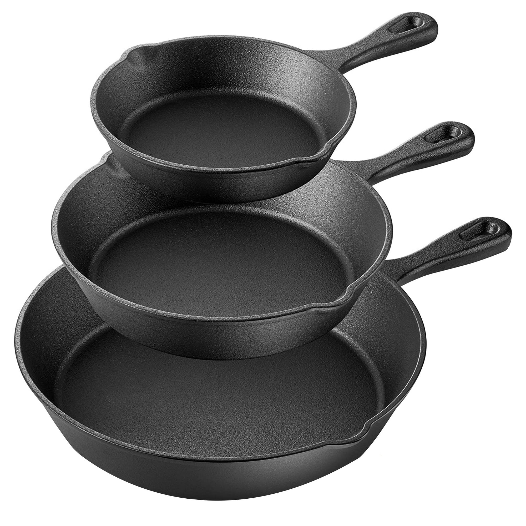 Pre-Seasoned Cast Iron Skillet Set – 3-Piece Cooking Essentials