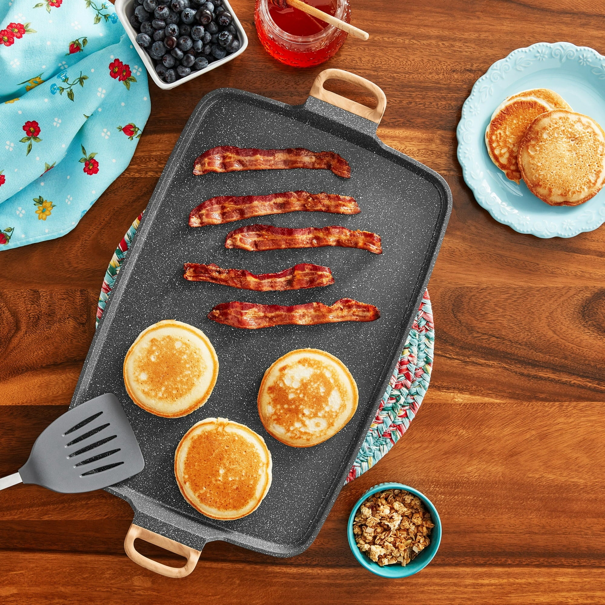 Prairie Signature Cast Aluminum Double Griddle – Charcoal Speckle