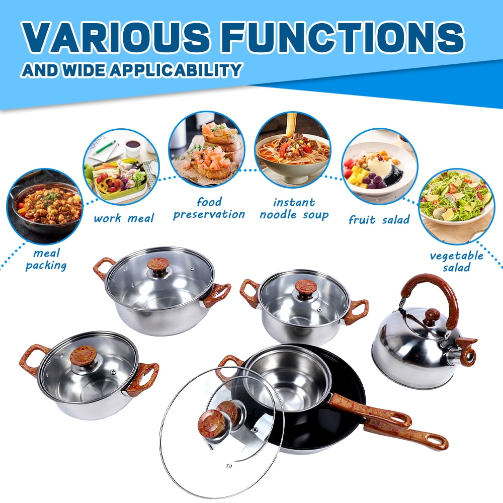 12-Piece Nonstick Stainless Steel Cookware Set