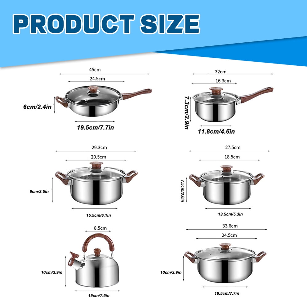 12-Piece Nonstick Stainless Steel Cookware Set