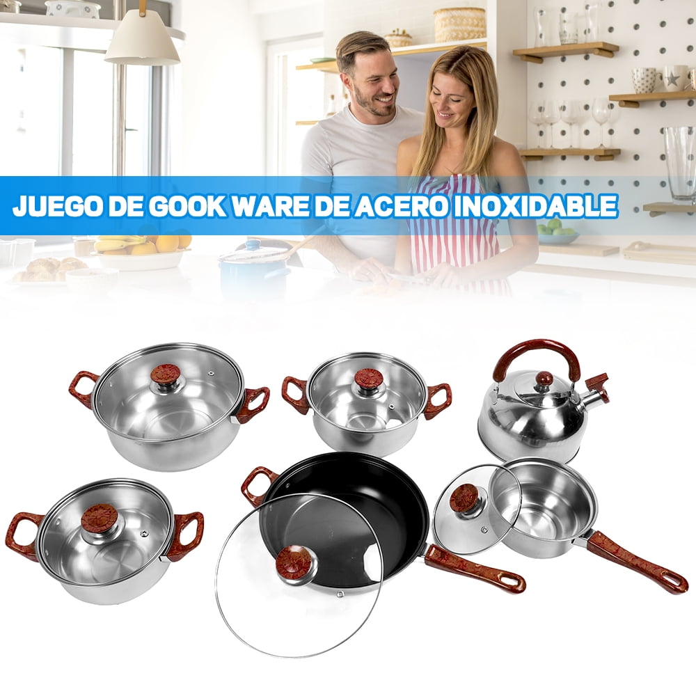 12-Piece Nonstick Stainless Steel Cookware Set