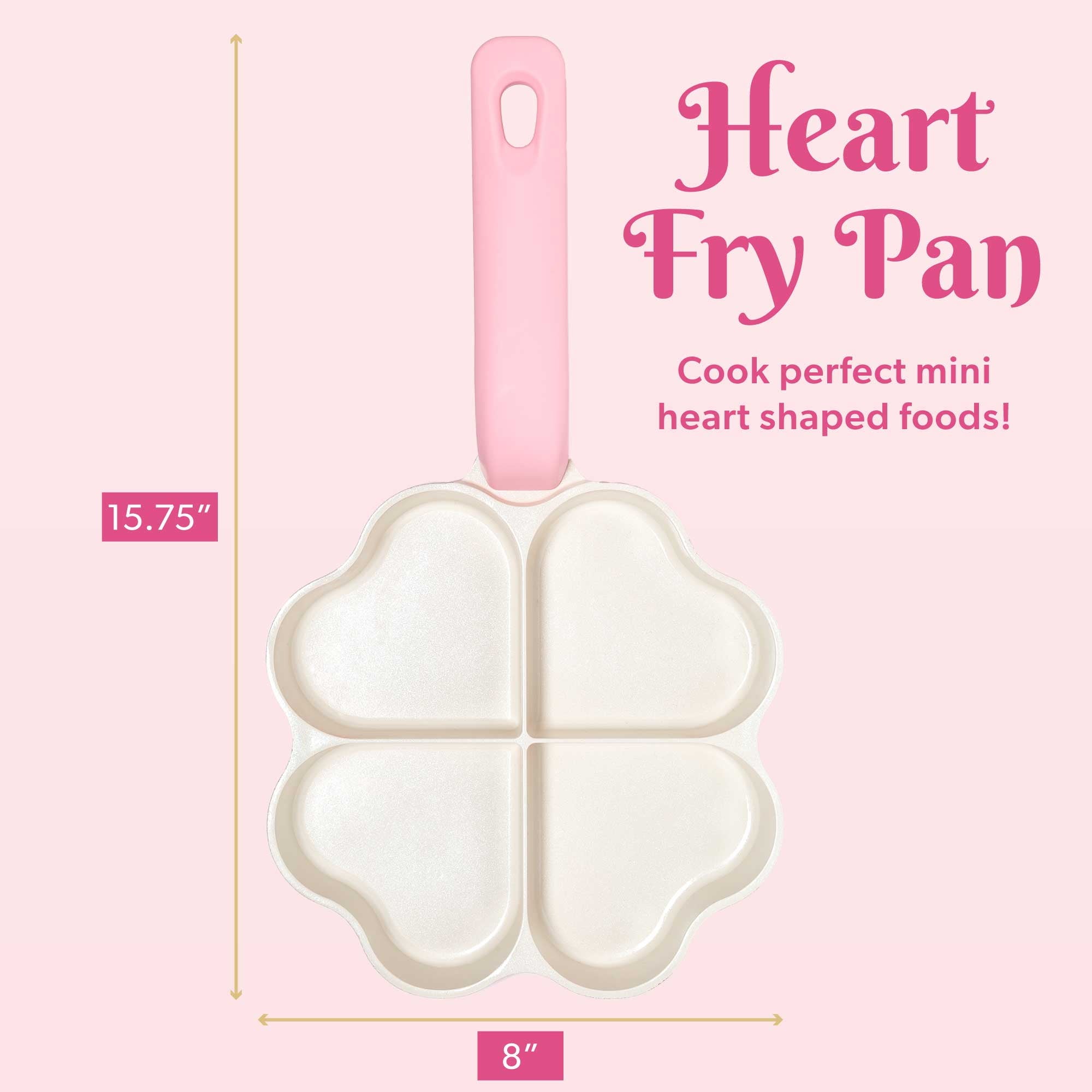 8 in Non-Stick Ceremic Heart Shaped Stick Fry Pan